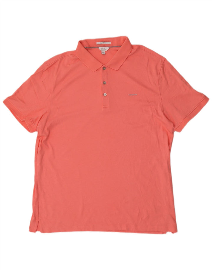 Camisa polo masculina Calvin Klein grande algodão rosa