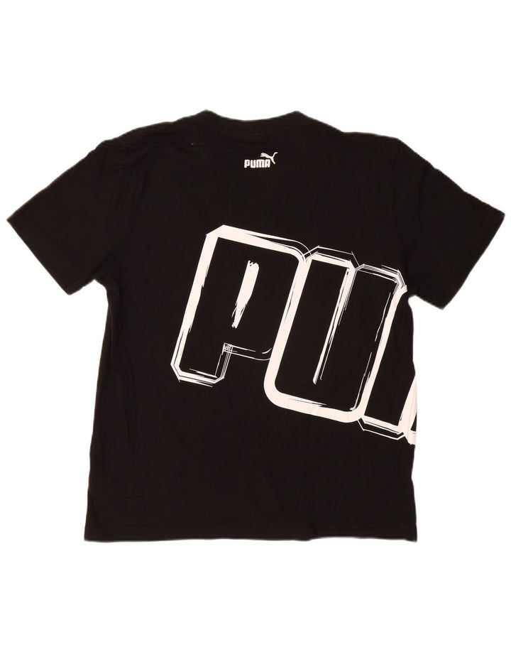 Puma Mens Graphic T-Shirt Top Grande Algodão Preto