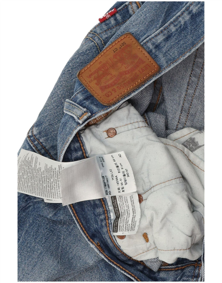 Calça jeans feminina Levi's 501 Straight W26 L28 azul algodão