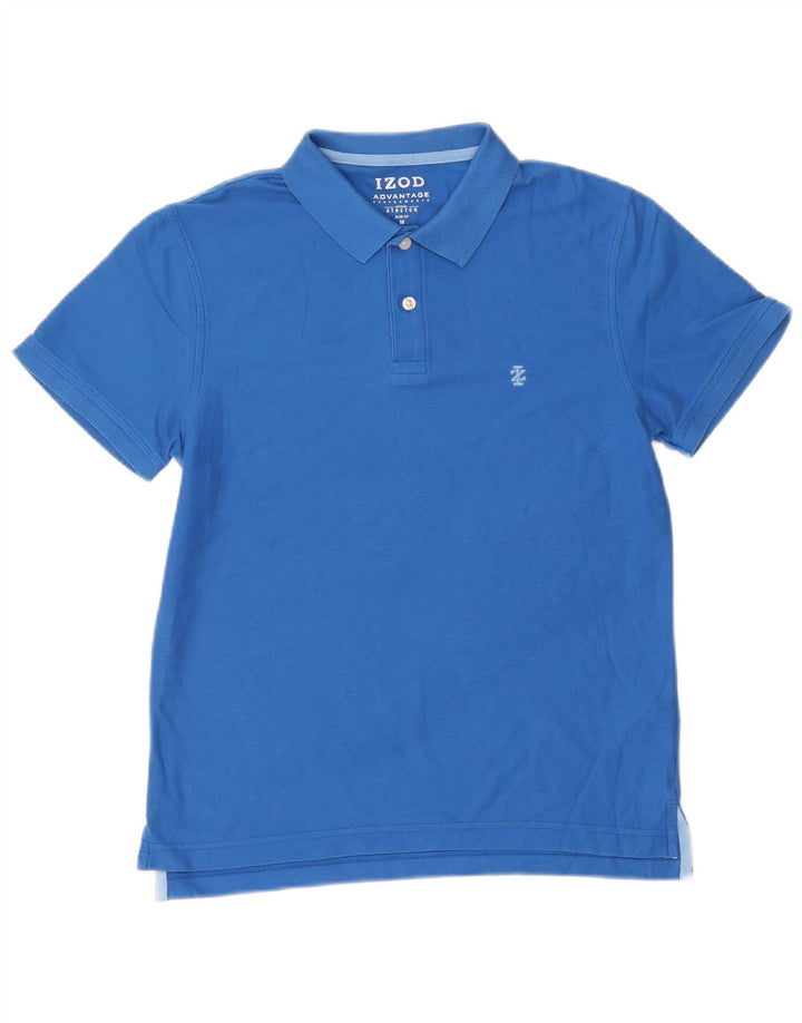 Camisa polo masculina Izod Slim Fit algodão azul médio
