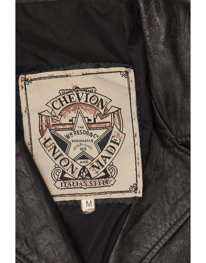 Jaqueta de couro feminina VINTAGE UK 14 média preta