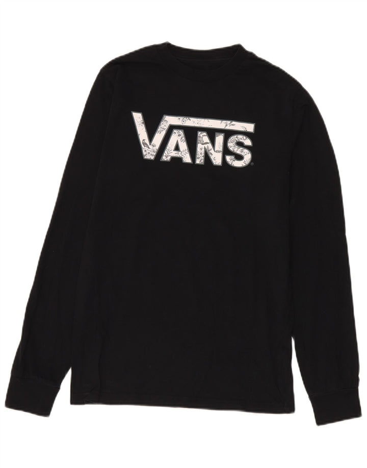 Vans Masculino Classic Fit Graphic Top Manga Longa Pequeno Algodão Preto