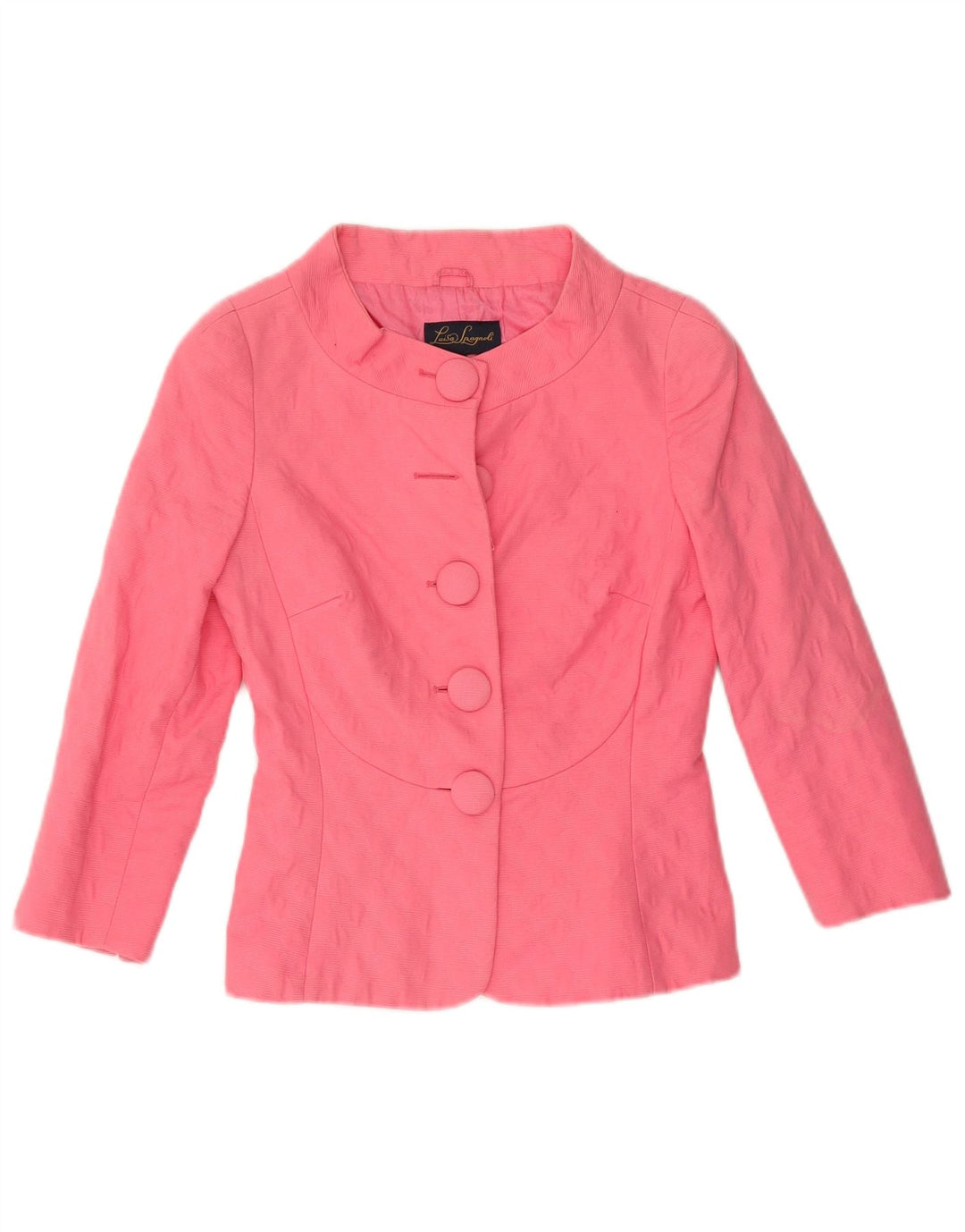 LUISA SPAGNOLI Jaqueta blazer feminina manga 3/4 5 botões IT 40 rosa pequeno