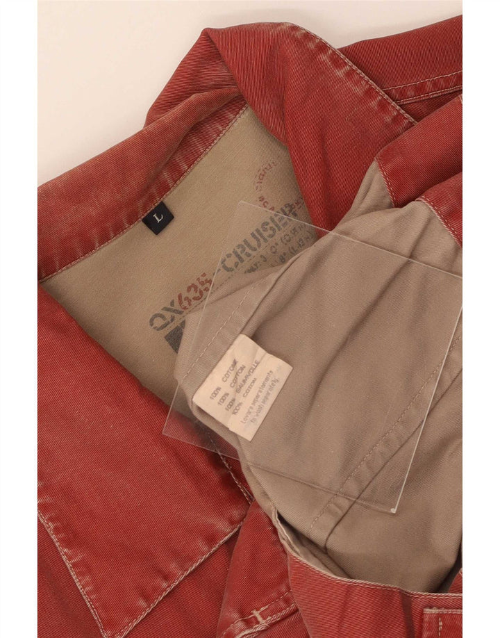 Jaqueta jeans feminina Cruiser UK 14 grande algodão vermelho
