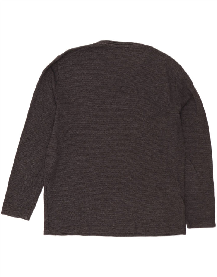 ZARA Mens Top Manga Longa Grande Cinza