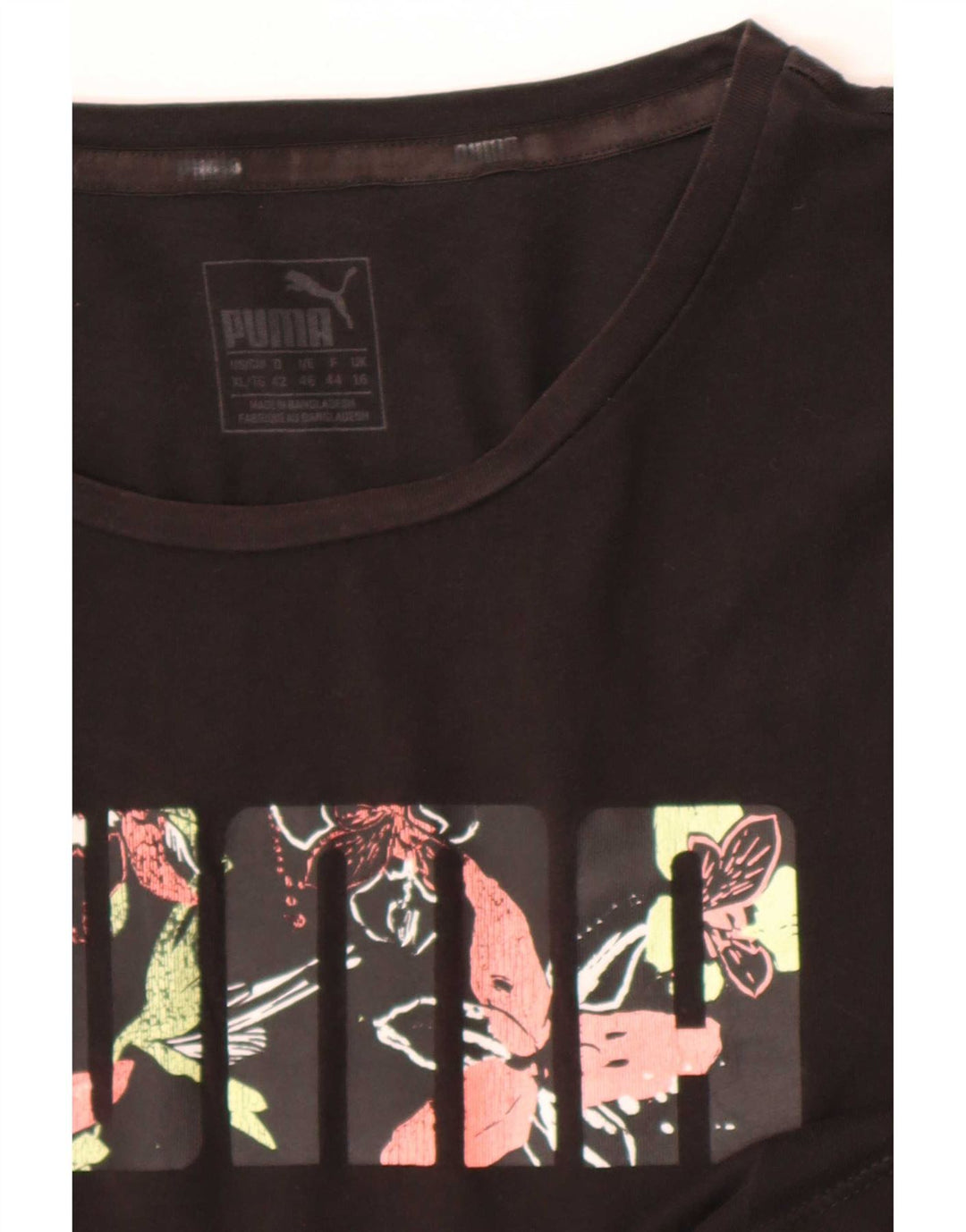 Puma Camiseta Feminina Graphic Top UK 16 Grande Preto