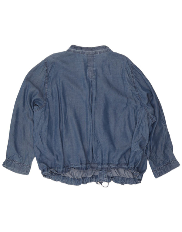 Camisa jeans feminina Marks & Spencer Autograph UK 26 5XL azul Lyocell
