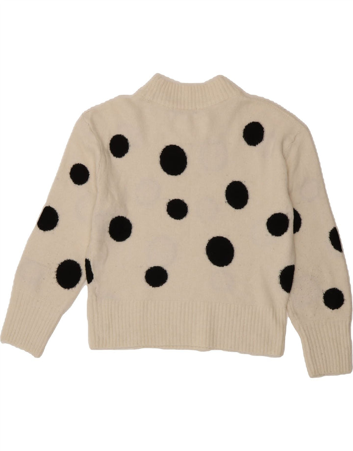 MARKS & SPENCER Womens Crew Neck Jumper Sweater UK 14 Medium White Vintage Marks & Spencer and Second-Hand Marks & Spencer from Messina Hembry 