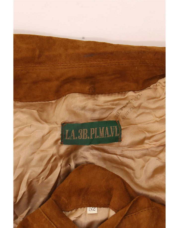 Jaqueta masculina vintage de camurça IT 52 grande marrom