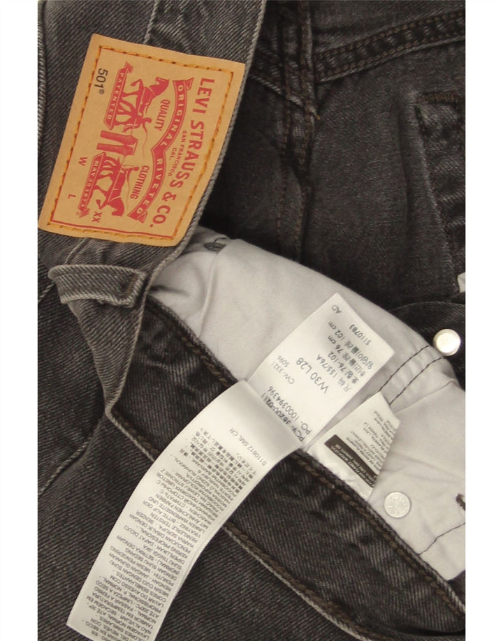 Levi's Masculino 501 Straight Jeans W30 L28 Algodão Preto