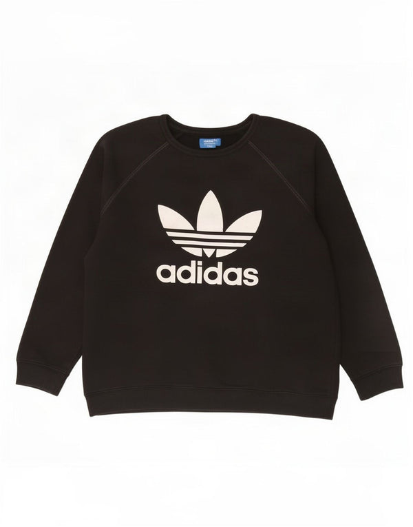 Adidas Womens Sweatshirt Jumper UK 18 XL Preto Algodão