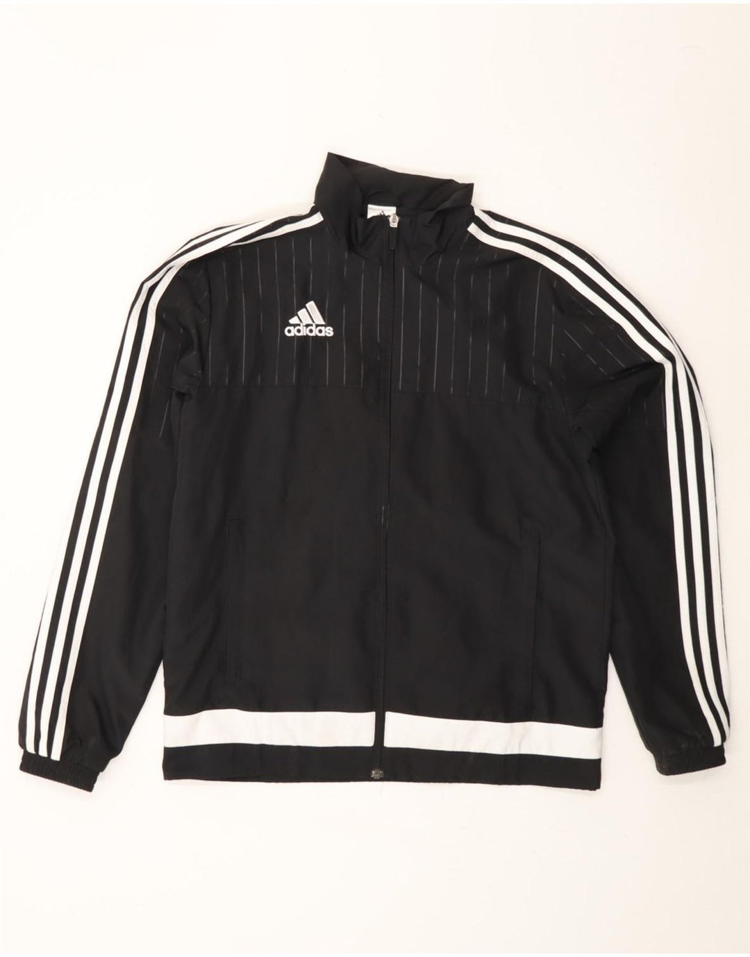 ADIDAS Mens Tracksuit Top Jacket Pequeno Preto Colourblock Poliéster