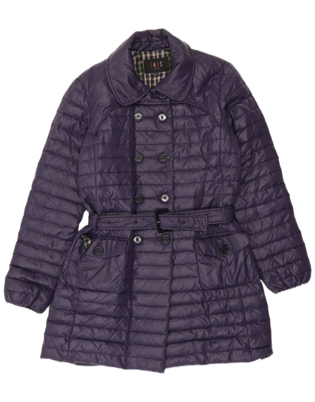 Casaco acolchoado feminino DAKS UK 12 poliéster roxo médio