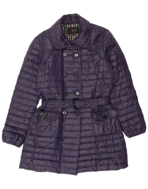 Casaco acolchoado feminino DAKS UK 12 poliéster roxo médio