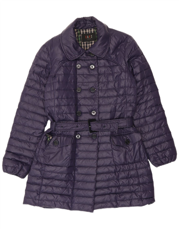 Casaco acolchoado feminino DAKS UK 12 poliéster roxo médio