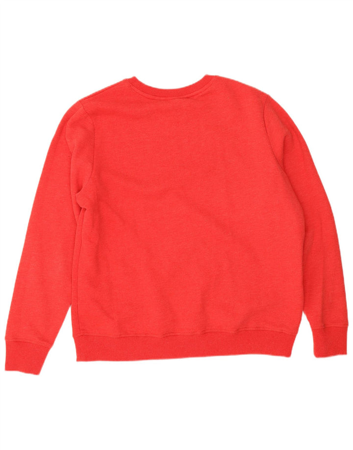 Superdry Womens Oversized Sweatshirt Jumper UK 14 Grande Algodão Vermelho