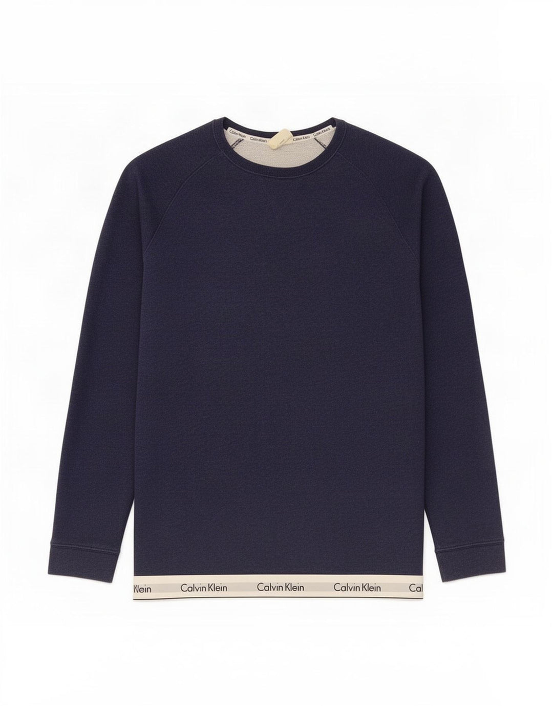 Calvin Klein moletom gráfico masculino jumper médio azul marinho colorblock