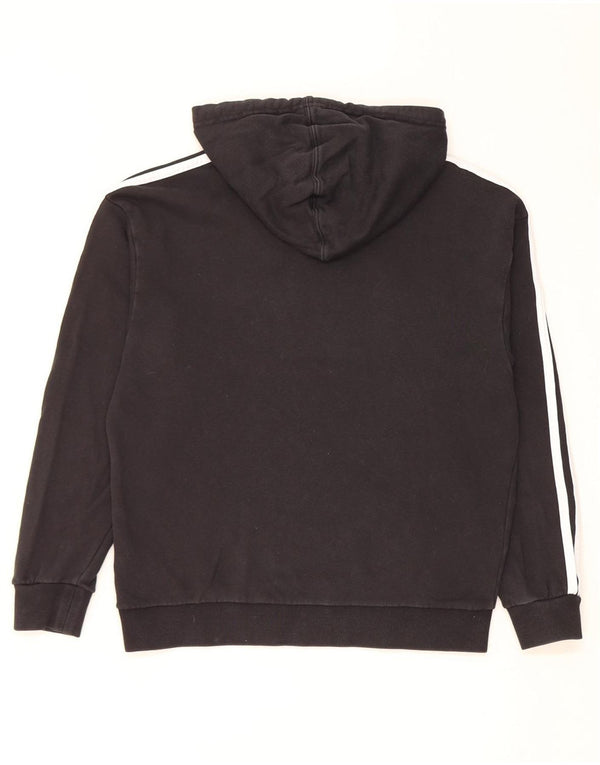 Adidas feminino gráfico oversized moletom com capuz UK 6 XS algodão preto