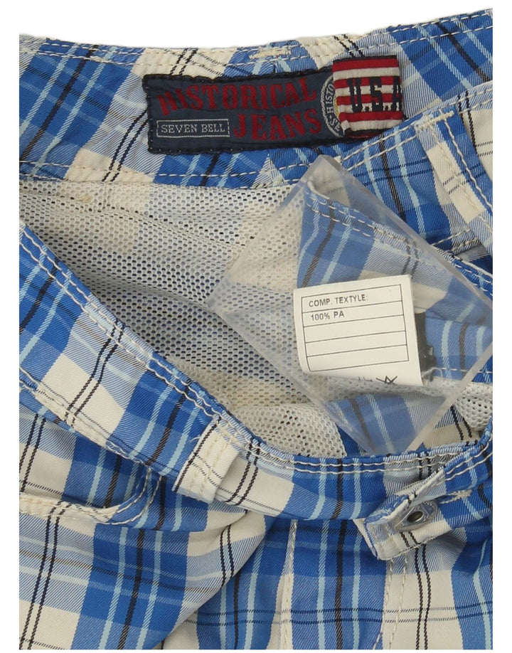 Roy Rogers Shorts feminino casual IT 44 médio W30 azul xadrez poliamida
