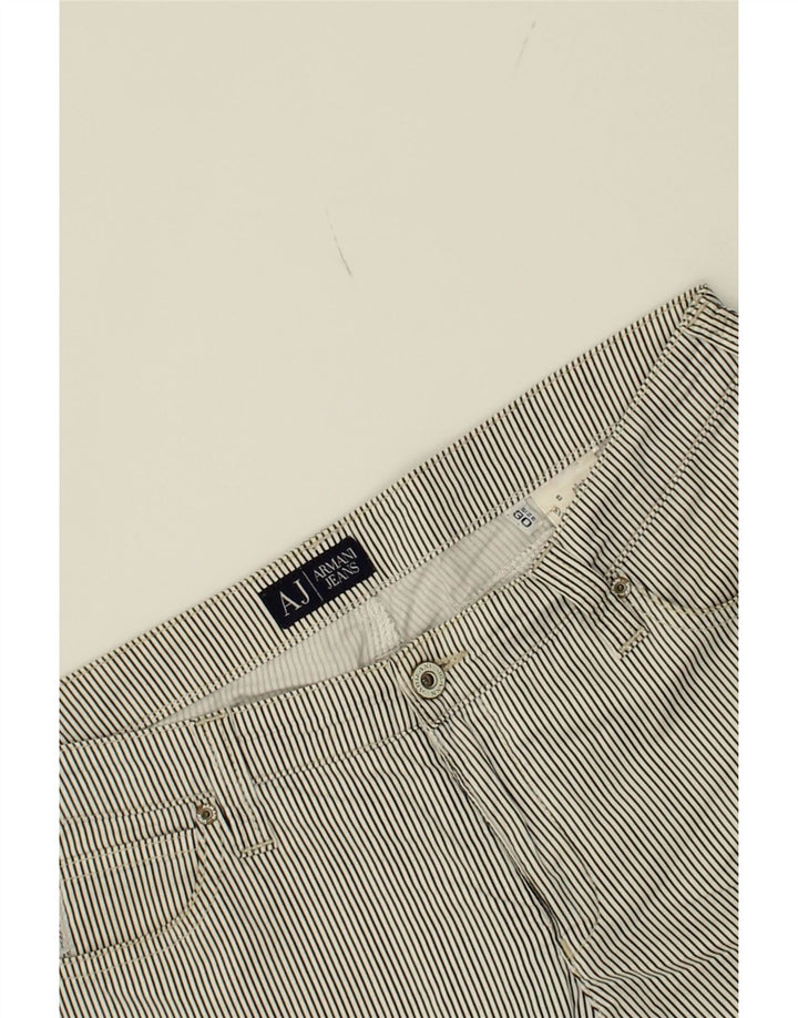 ARMANI JEANS Womens Bootcut Casual Trousers W30 L29  Grey Pinstripe Cotton Vintage Armani Jeans and Second-Hand Armani Jeans from Messina Hembry 