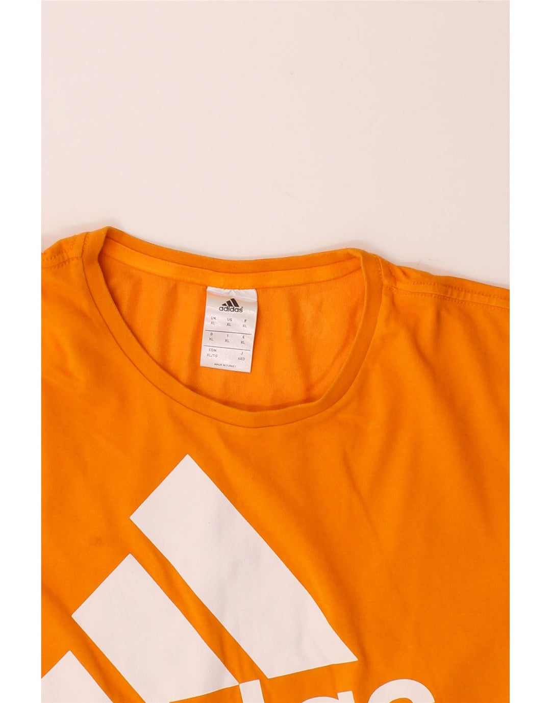 ADIDAS Mens Graphic T-Shirt Top XL Orange Cotton Vintage Adidas and Second-Hand Adidas from Messina Hembry 