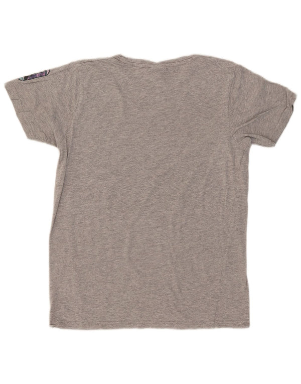 Camiseta feminina gráfica Lotto UK 14 algodão cinza médio