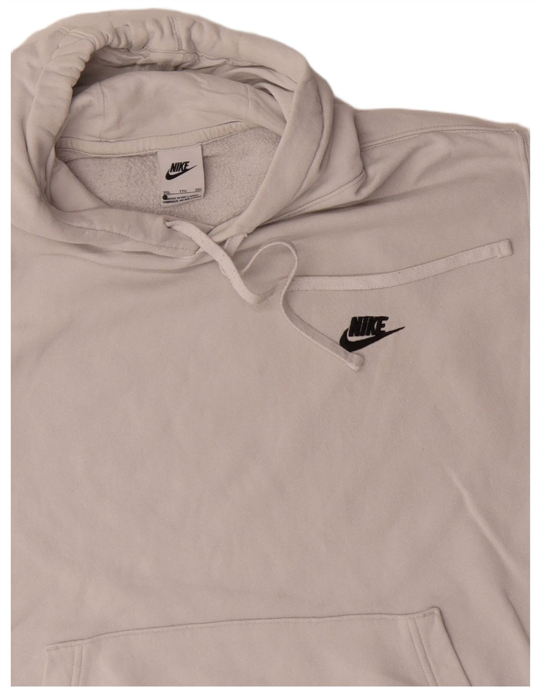 Nike Mens Hoodie Jumper 2XL Algodão Branco