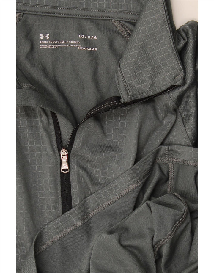 Under Armour masculino Heat Gear pulôver agasalho top grande cinza guingão