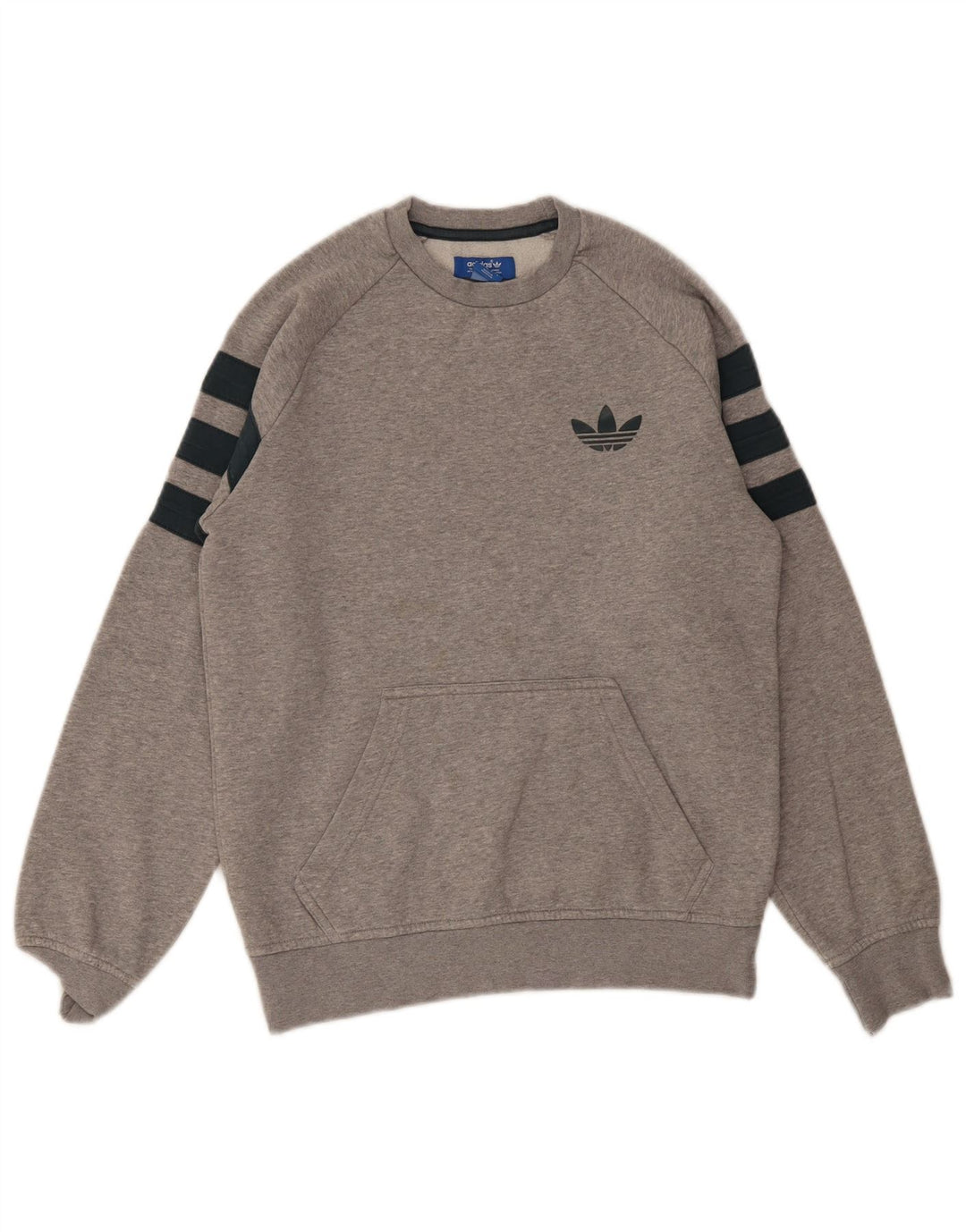 Adidas Mens 3D Arc Moletom Jumper Pequeno Cinza Fair Isle Algodão