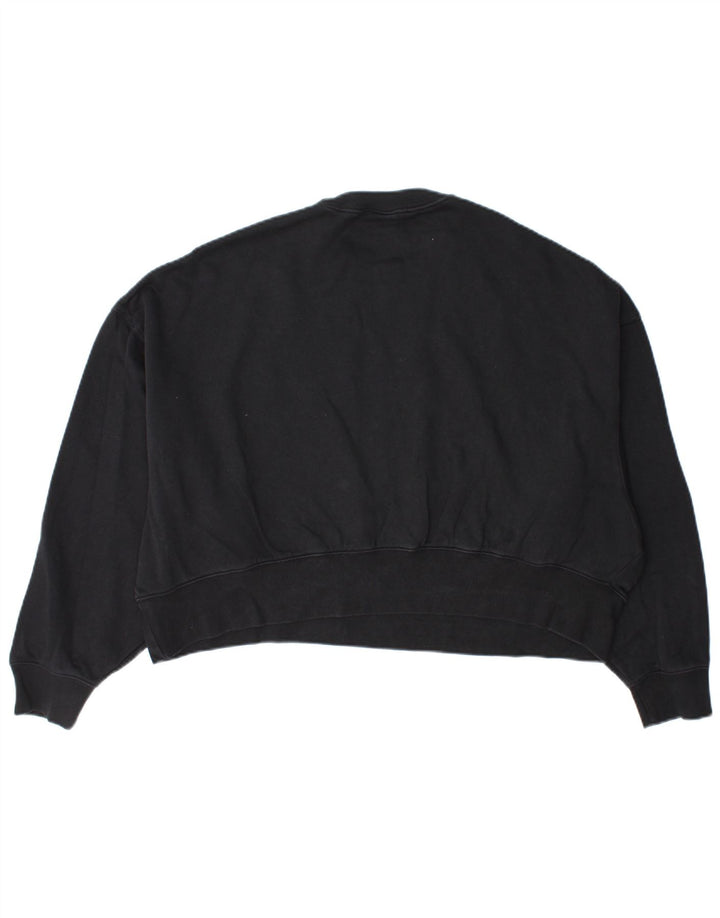 Nike feminino oversized moletom jumper reino unido 10 pequeno algodão preto
