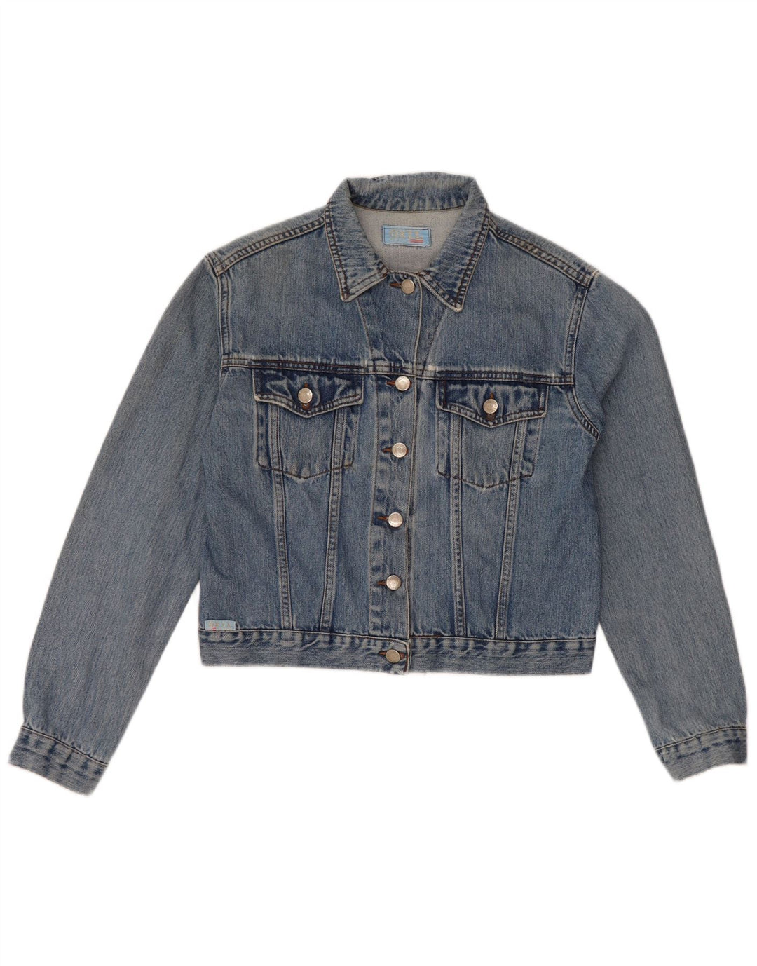 Jaqueta jeans feminina VINTAGE UK 14 azul médio