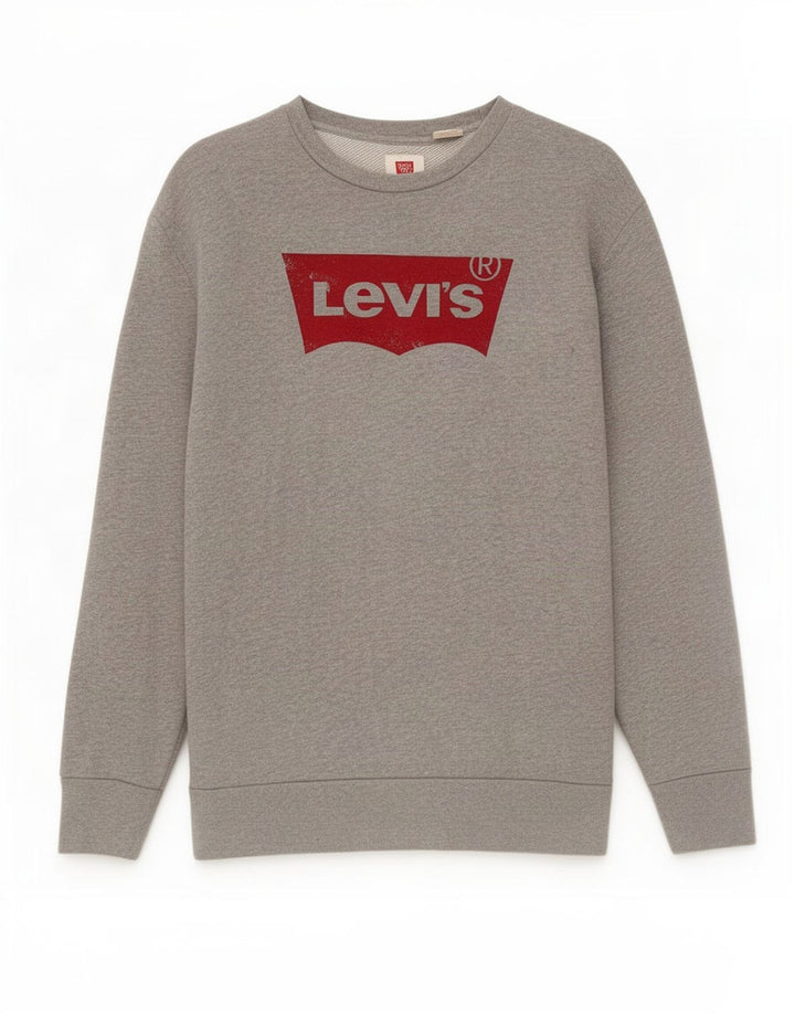 Moletom gráfico masculino Levi's Jumper médio cinza algodão