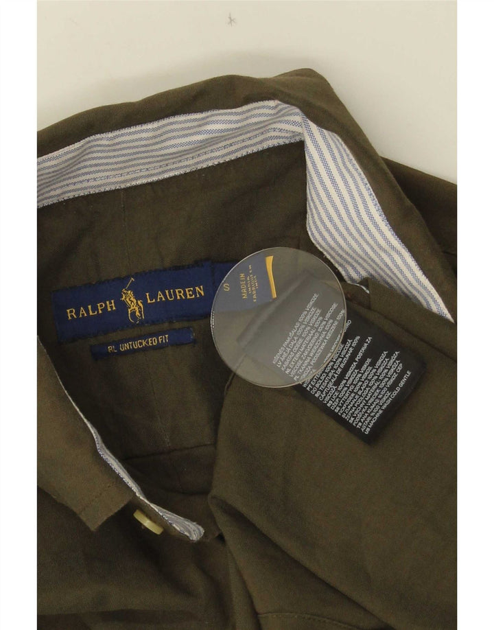 Camisa masculina Ralph Lauren pequena cáqui