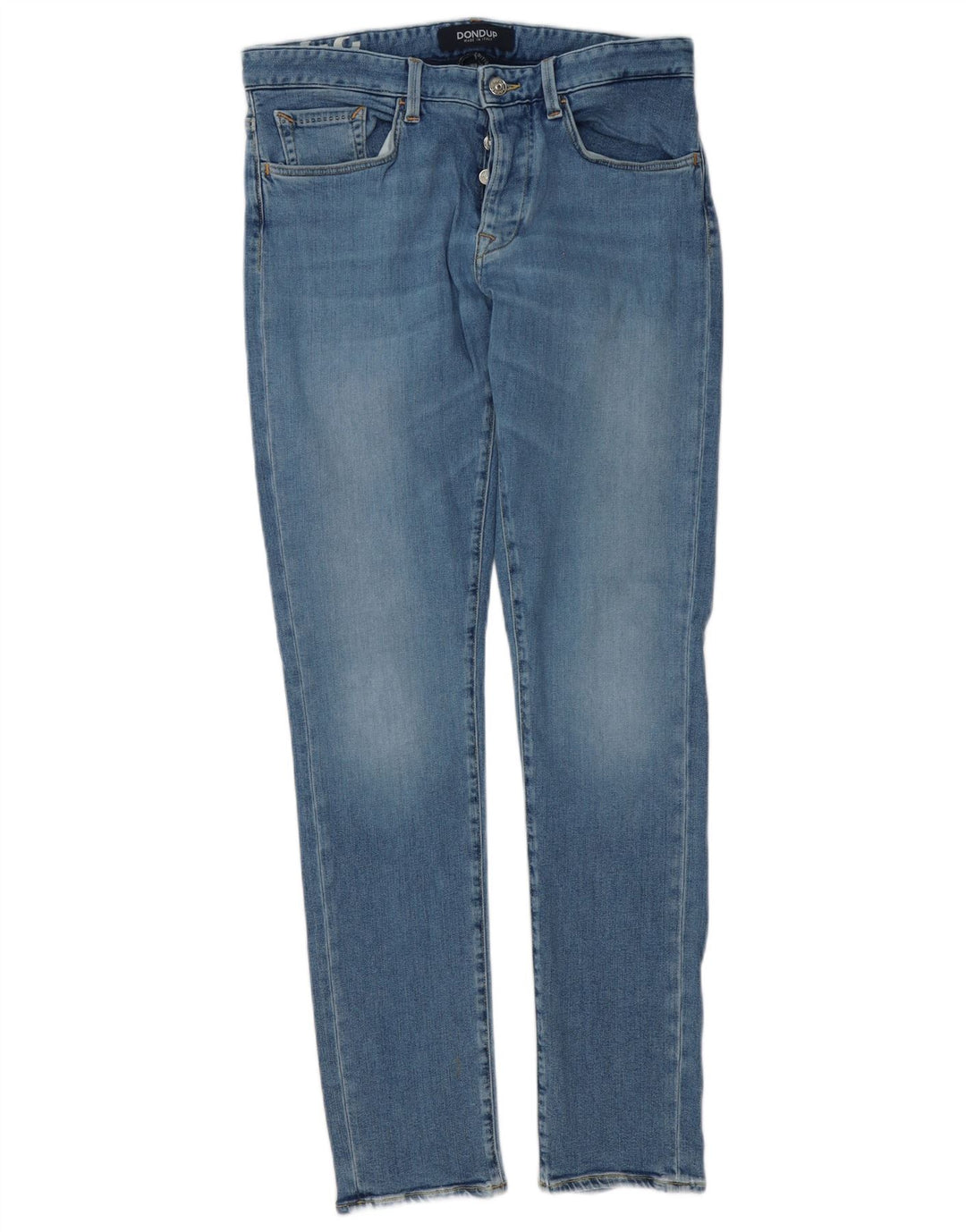 Dondup Mens Slim Jeans W32 L32 Azul Algodão