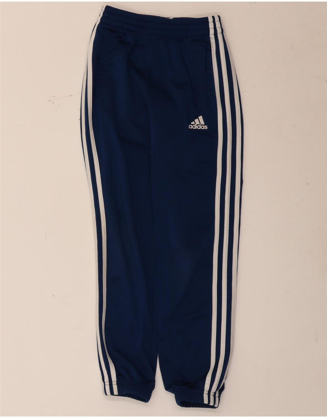 Adidas meninos calças de treino joggers 9-10 anos azul marinho poliéster