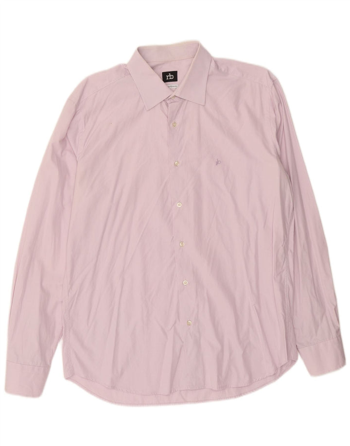 Camisa masculina Roccobarocco tamanho 42 16 1/2 grande algodão roxo
