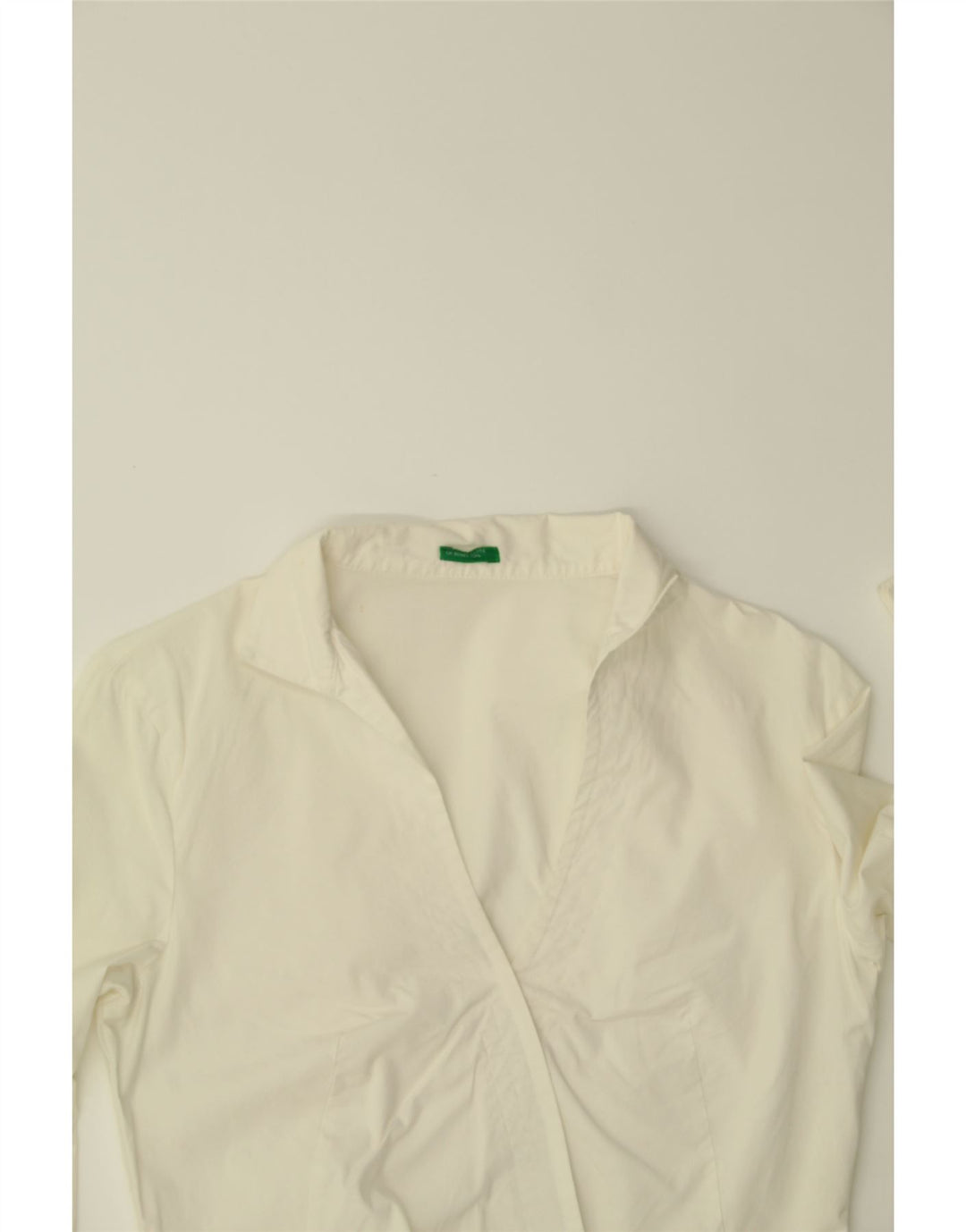Blusa feminina BENETTON UK 12 algodão branco médio