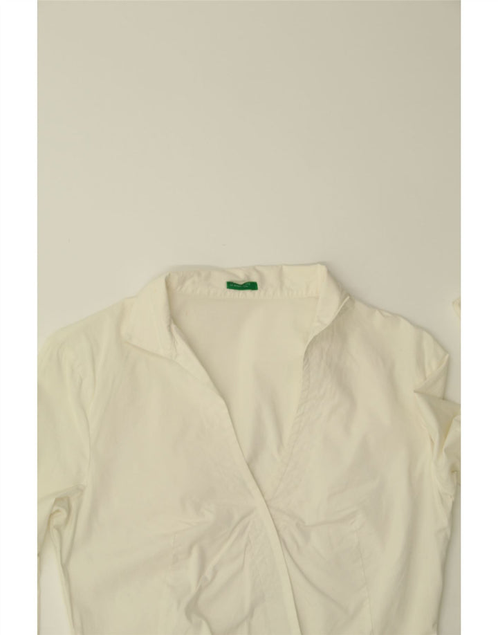 Blusa feminina BENETTON UK 12 algodão branco médio