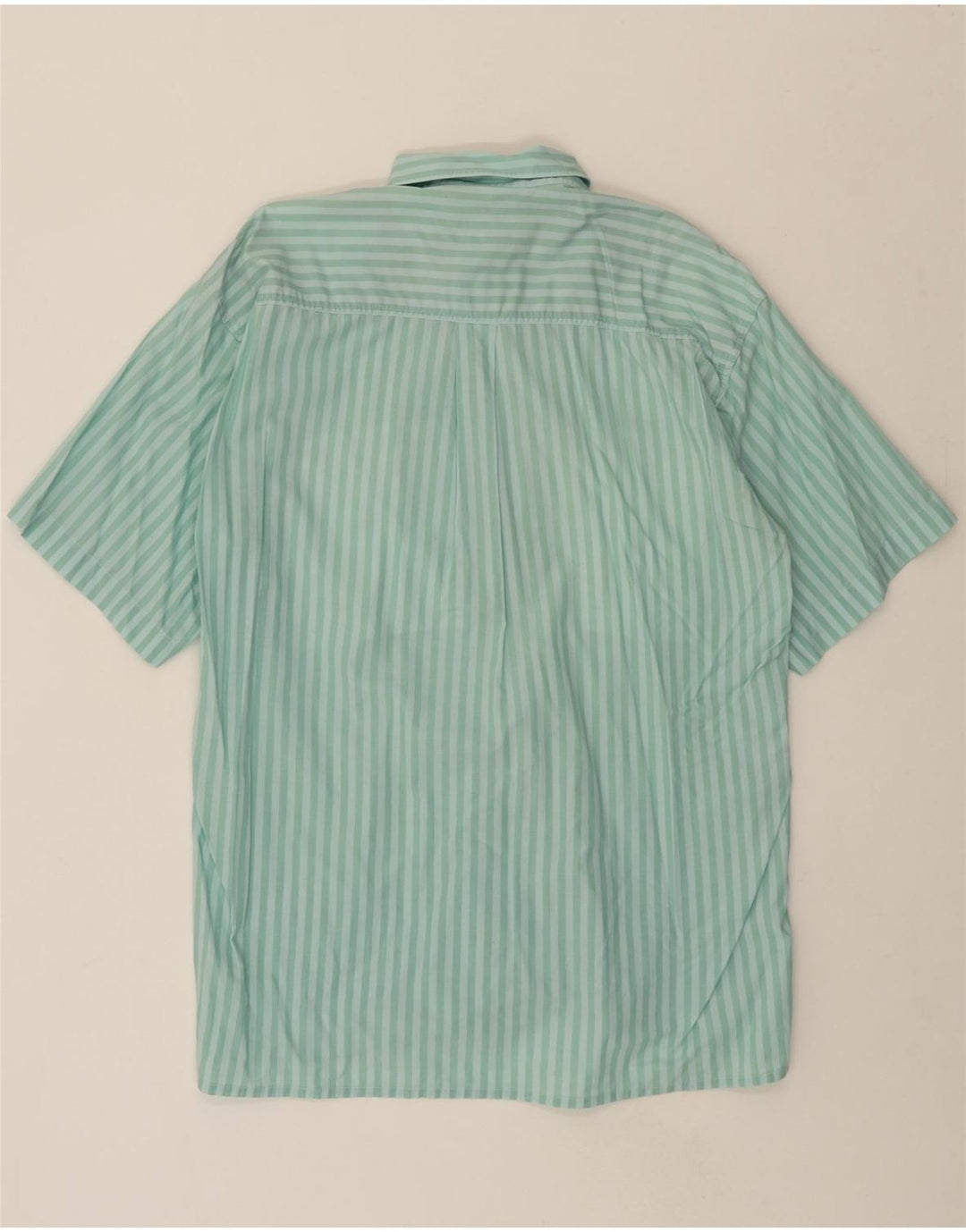 HATICO PERFORMANCE Mens Short Sleeve Shirt Large Green Striped Vintage Hatico Performance and Second-Hand Hatico Performance from Messina Hembry 