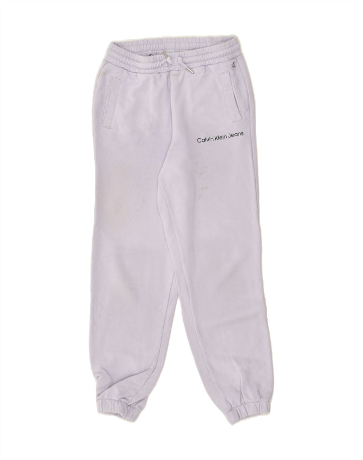 CALVIN KLEIN Girls Tracksuit Trousers Joggers 11-12 Years Purple Cotton | Vintage Calvin Klein | Thrift | Second-Hand Calvin Klein | Used Clothing | Messina Hembry 