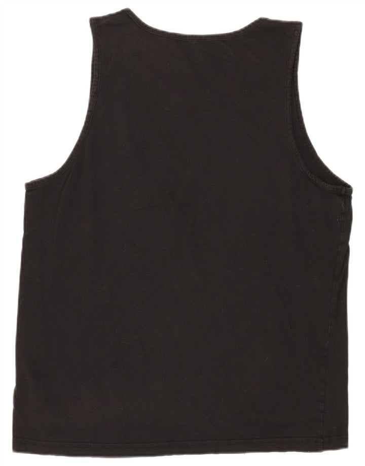 Puma Mens Graphic Vest Top Grande Algodão Preto