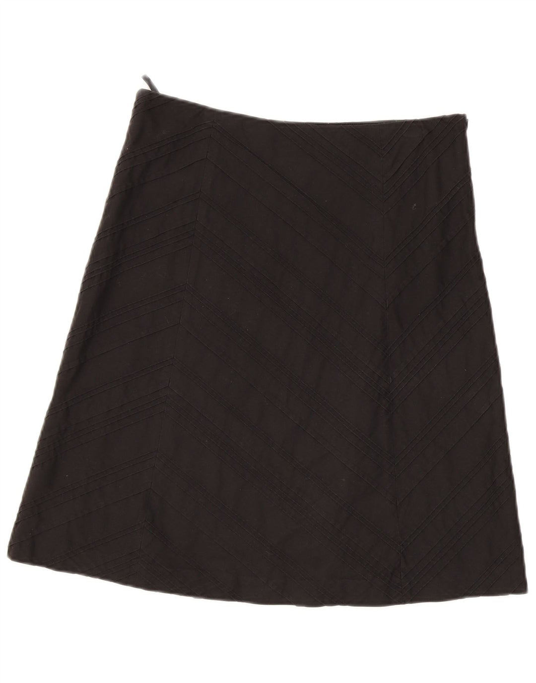 Saia feminina Esprit A-Line UK 10 pequena W30 algodão preto