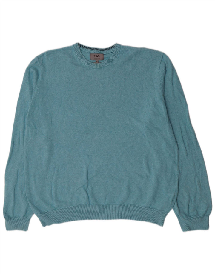 Suéter masculino Marks & Spencer com gola redonda XL algodão azul