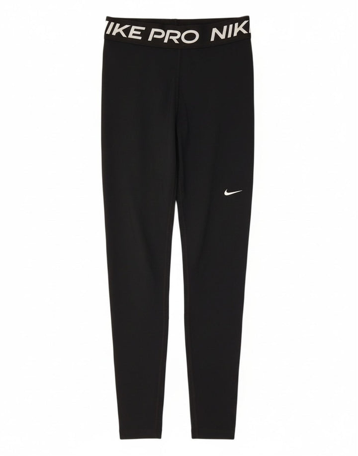 Nike Womens Graphic Leggings UK 8 Pequeno Poliéster Preto