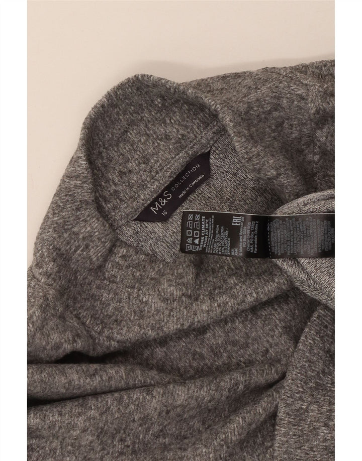 MARKS & SPENCER Suéter feminino com gola tartaruga e gola alta Reino Unido 16 grande cinza manchado