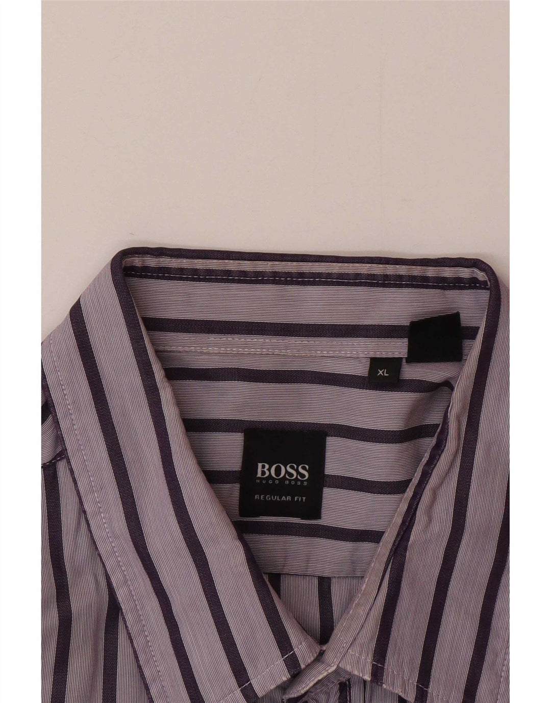 Camisa masculina Hugo Boss Regular Fit XL listrada roxa