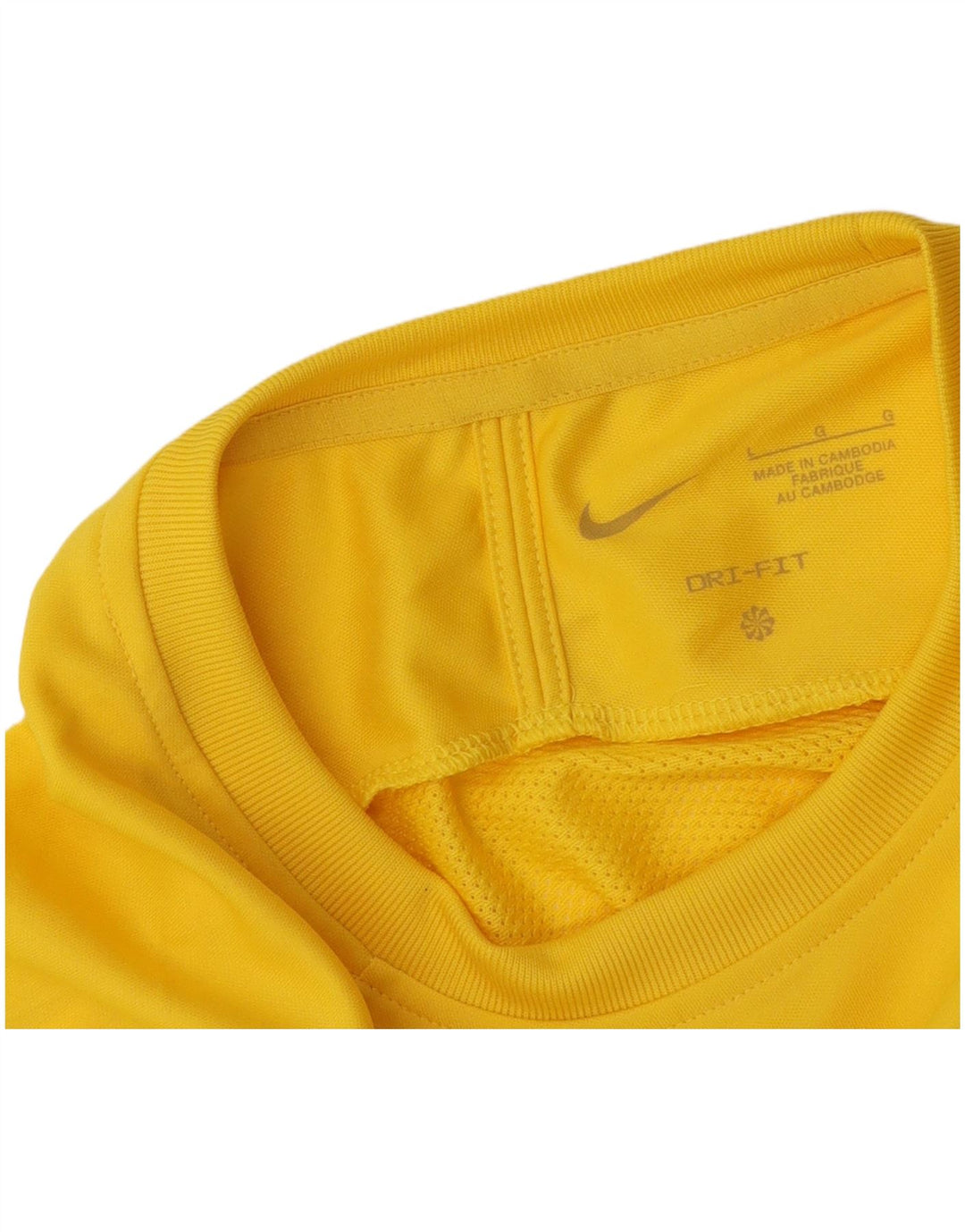 Camiseta masculina Nike Dri Fit Top grande bloco colorido amarelo
