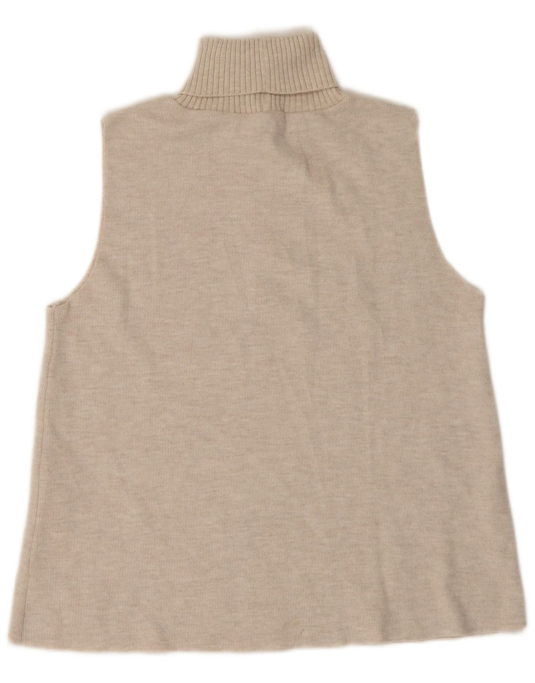 Zara Womens Vest Tank Top UK 14 Grande Poliéster Bege