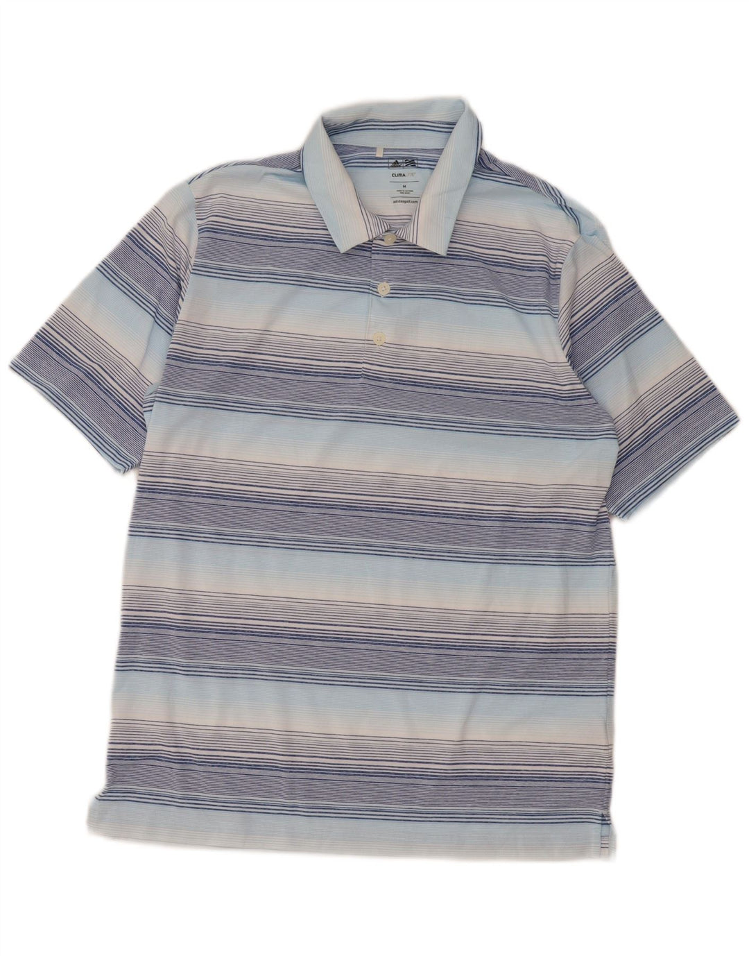 Camiseta Polo Masculina Adidas Climalite Azul Médio Listrada em Poliéster