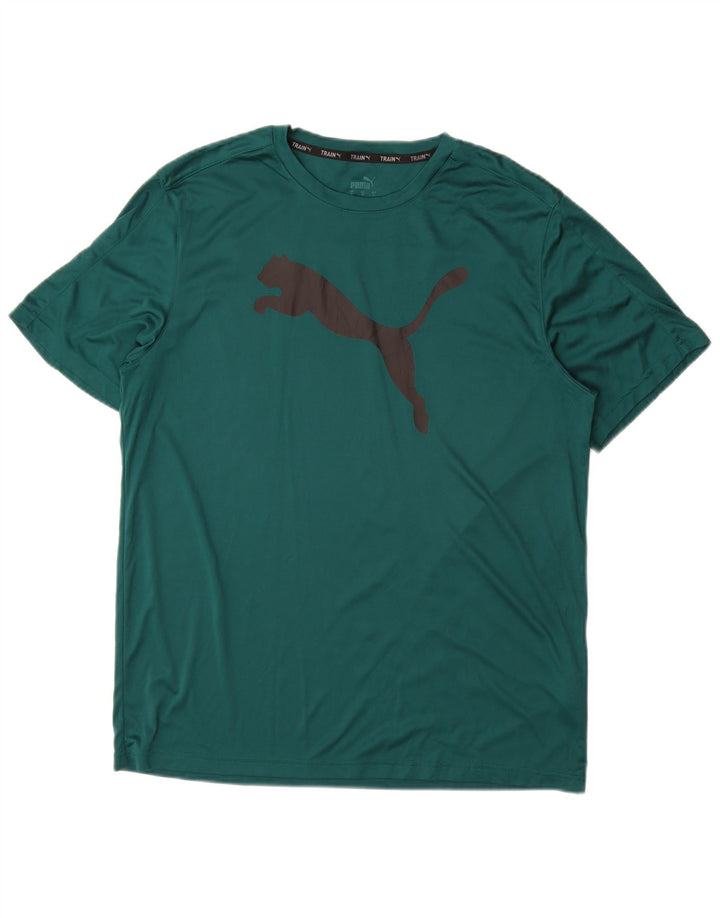 Camiseta masculina PUMA com estampa gráfica grande poliéster verde